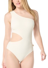 Michael Michael Kors Women's One-Shoulder Side-Cutout Swimsuit - Pink