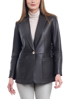 Michael Michael Kors Women's Oversized Leather Blazer Jacket - Chocolate