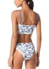 Michael Michael Kors Womens Printed Lace Up Bikini Top Printed Bikini Bottoms