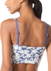 Michael Michael Kors Women's Printed Lace-Up V-Neck Bikini Top - Chambry