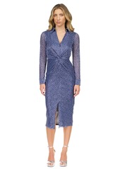 Michael Michael Kors Women's Printed Twist-Front Dress - Blueberry