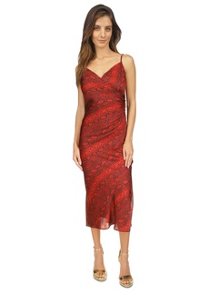 Michael Michael Kors Women's Snakeskin-Print Chain Slip Dress - Crimson