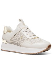 Michael Michael Kors Women's Raina Lace-Up Trainer Running Sneakers - Vanilla