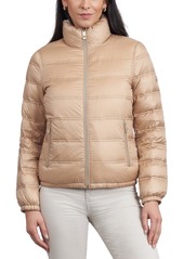 Michael Michael Kors Women's Reversible Shine Down Puffer Coat, Created for Macy's - Buff/Bone