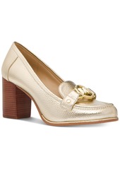 Michael Michael Kors Women's Rory Slip-On Signature Hardware Loafer Pumps - Pale Gold