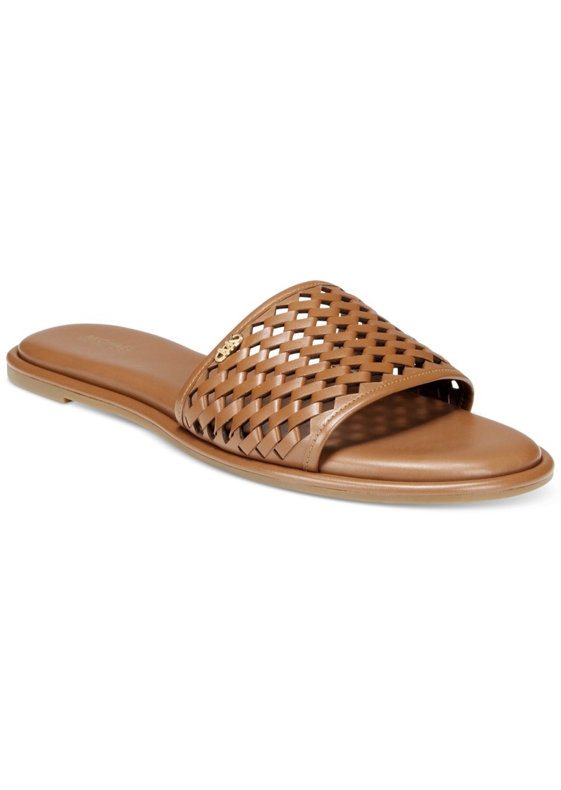 Michael Michael Kors Women's Saylor Perforated Slide Sandals - Luggage