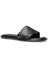 Michael Michael Kors Women's Saylor Perforated Slide Sandals - Luggage