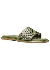 Michael Michael Kors Women's Saylor Perforated Slide Sandals - Smokey Olive