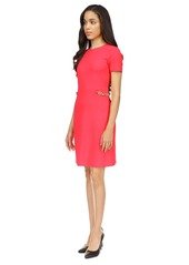 Michael Michael Kors Women's Scuba Crepe Chain Trim Mini Dress, Regular & Petite - Deep Pink