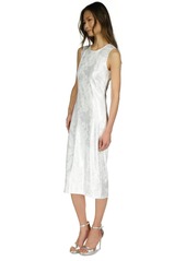 Michael Michael Kors Women's Sequined Sleeveless Midi Dress - Silver