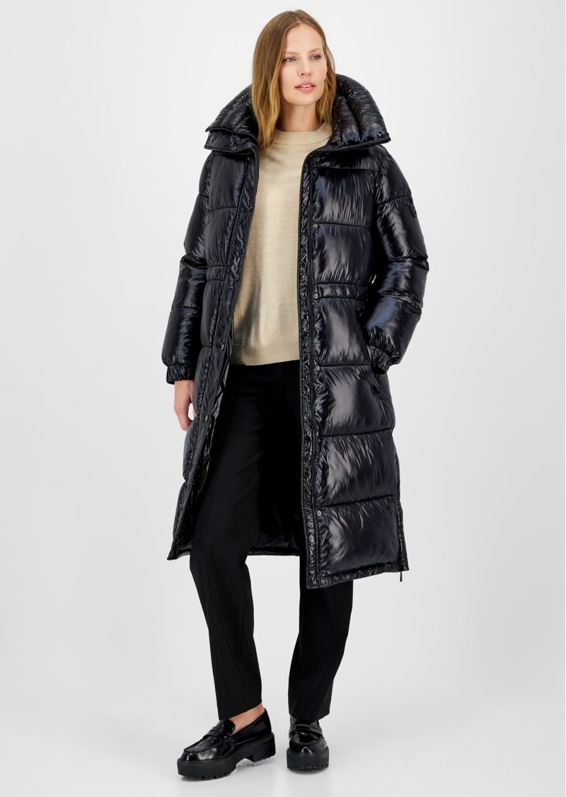 Michael Michael Kors Women's Shine Hooded Anorak Puffer Coat - Black