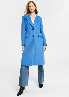 Michael Michael Kors Women's Single-Breasted Wool Blend Coat, Created for Macy's - Crew Blue
