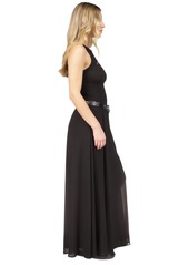 Michael Michael Kors Women's Smocked Belted Maxi Dress - Black