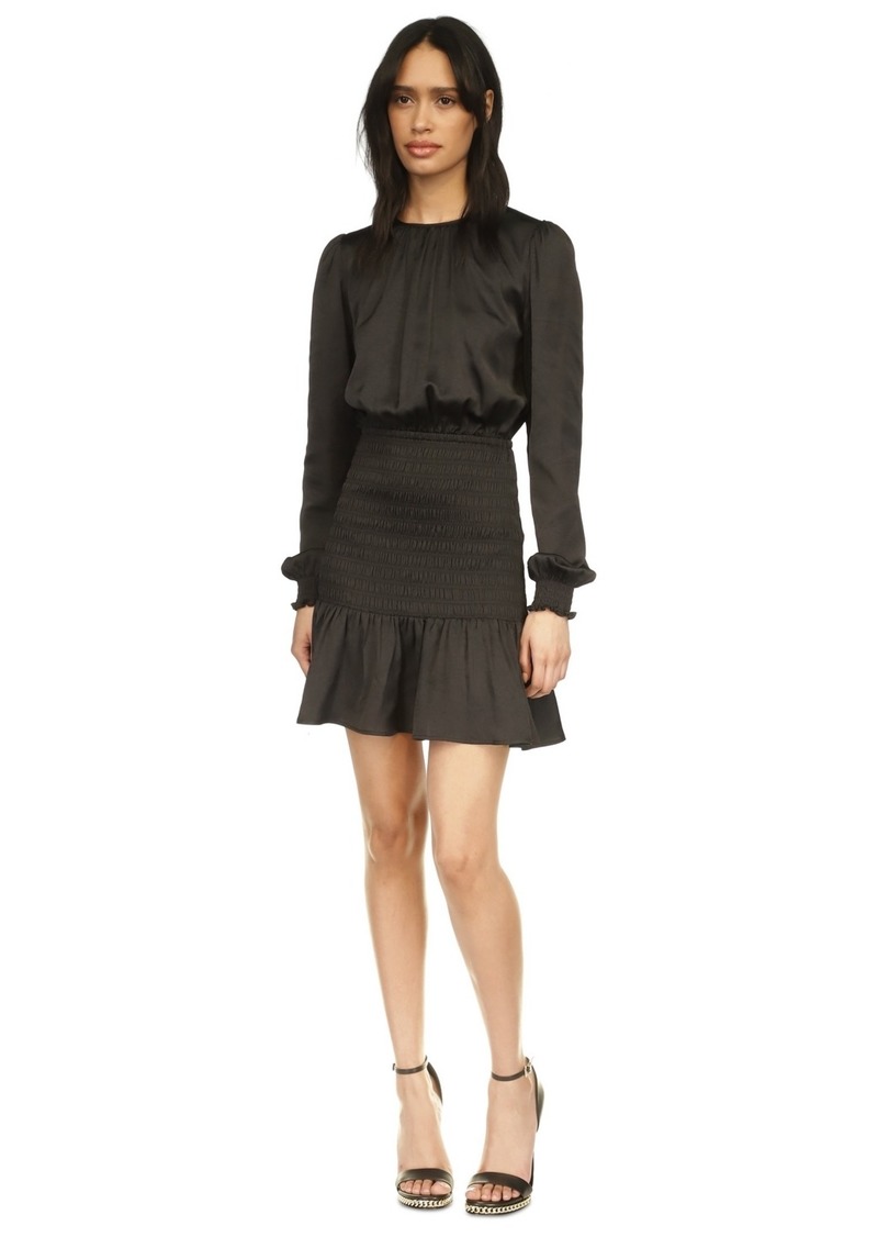 Michael Michael Kors Women's Smocked Satin Mini Dress - Black