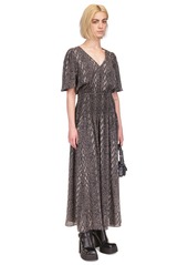 Michael Michael Kors Women's Snake-Print Smocked Maxi Dress - Black