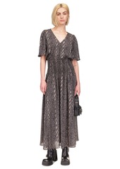 Michael Michael Kors Women's Snake-Print Smocked Maxi Dress - Black