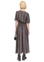 Michael Michael Kors Women's Snake-Print Smocked Maxi Dress - Black