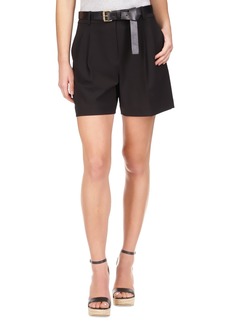 Michael Michael Kors Women's Solid Pleat-Front Shorts - Black