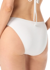 Michael Michael Kors Women's Textured Full Coverage Bikini Bottoms - White