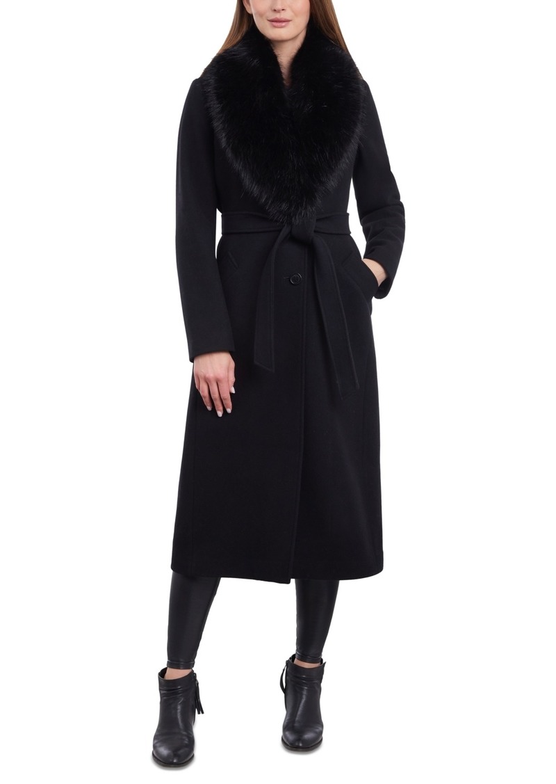 Michael Michael Kors Women's Wool Blend Belted Coat - Black