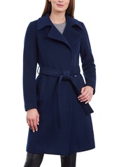Michael Michael Kors Women's Wool Blend Belted Wrap Coat - Midnight