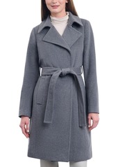 Michael Michael Kors Women's Wool Blend Belted Wrap Coat - Black