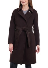 Michael Michael Kors Women's Wool Blend Belted Wrap Coat - Midnight
