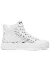 Michael Michael Kors Women's Zebra Sequin High-Top Sneakers - Optic White/ Silver