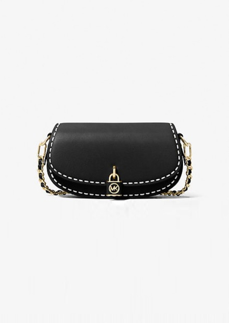 Michael Kors Mila Small Hand-Stitched Leather Shoulder Bag