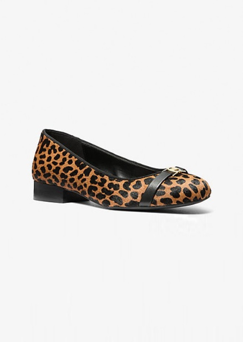 Michael Kors Mindy Flex Leopard Print Calf Hair Ballet Flat