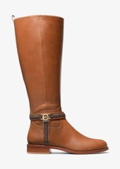 Michael Kors Mindy Leather and Signature Logo Trim Boot