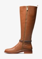 Michael Kors Mindy Leather and Signature Logo Trim Boot