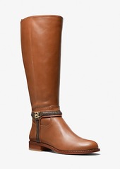 Michael Kors Mindy Leather and Signature Logo Trim Boot