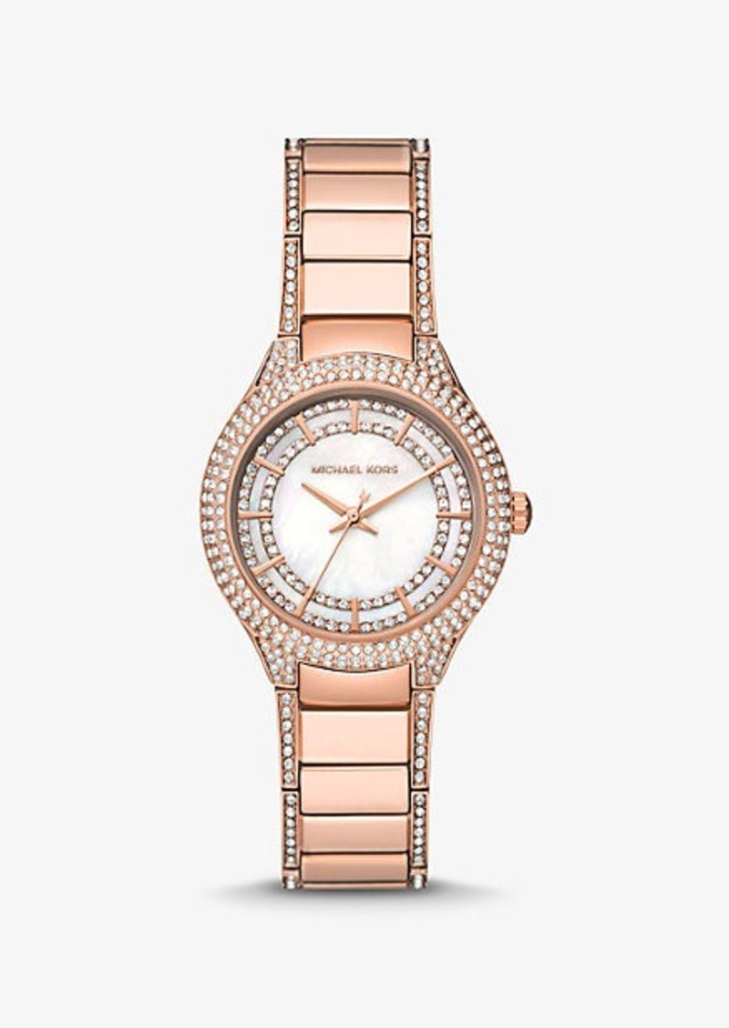 Michael Kors Mini Sylvia Pavé Rose Gold-Tone Watch