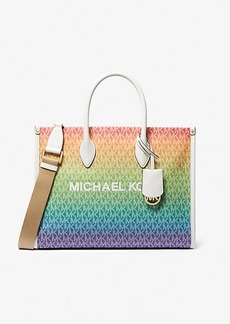 Michael Kors Mirella Medium Rainbow Logo Tote Bag