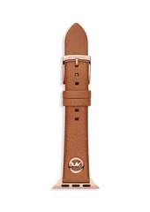 Michael Kors Leather & Rose-Goldtone Logo Apple Watch® Strap/38MM & 40MM