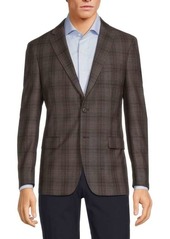 Michael Kors Modern Fit Plaid Wool Blend Sportcoat