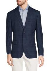 Michael Kors Modern Fit Plaid Wool Blend Sportcoat