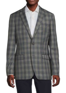Michael Kors Modern Fit Wool Blend Plaid Sportcoat