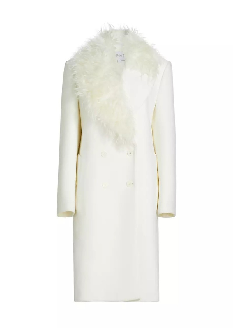 Michael Kors Mohair Collar Wool Double-Breasted Coat