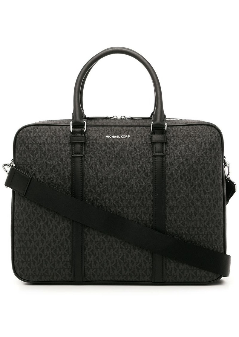 Michael Kors monogram-print leather briefcase