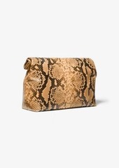 Michael Kors Monogramme Python Embossed Lunch Bag Clutch