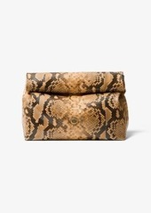 Michael Kors Monogramme Python Embossed Lunch Bag Clutch