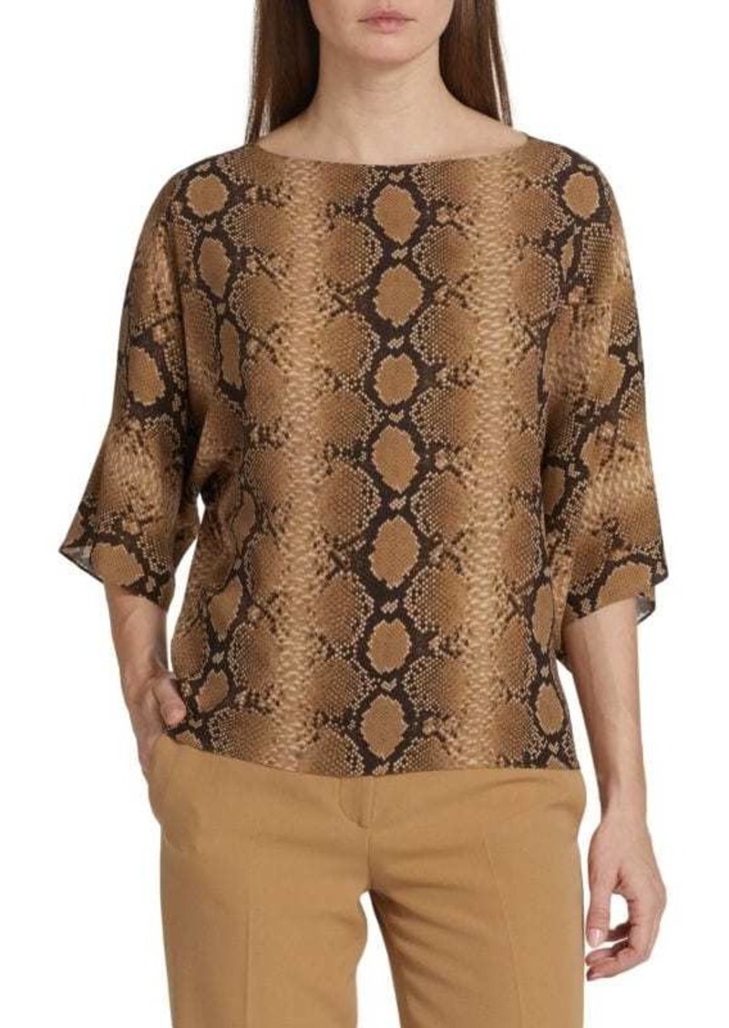 Michael Kors Nikki Snakeskin-Print Top