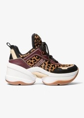 Michael Kors Olympia Leopard Print Calf Hair Trainer