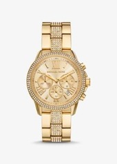 Michael Kors Oversized Brynn Pavé Gold-Tone Watch