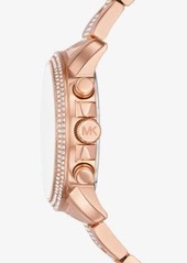 Michael Kors Oversized Brynn Pavé Rose Gold-Tone Watch