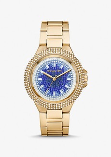 Michael Kors Oversized Camille Ombre Pavé Gold-Tone Watch