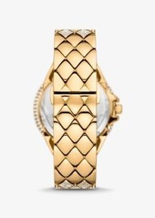 Michael Kors Oversized Camille Pavé Gold-Tone Watch