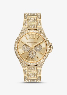 Michael Kors Oversized Camille Pavé Gold-Tone Watch